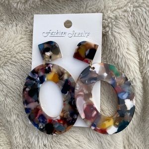 Colorful Oval Dangle Earrings